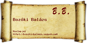 Bozóki Balázs névjegykártya
